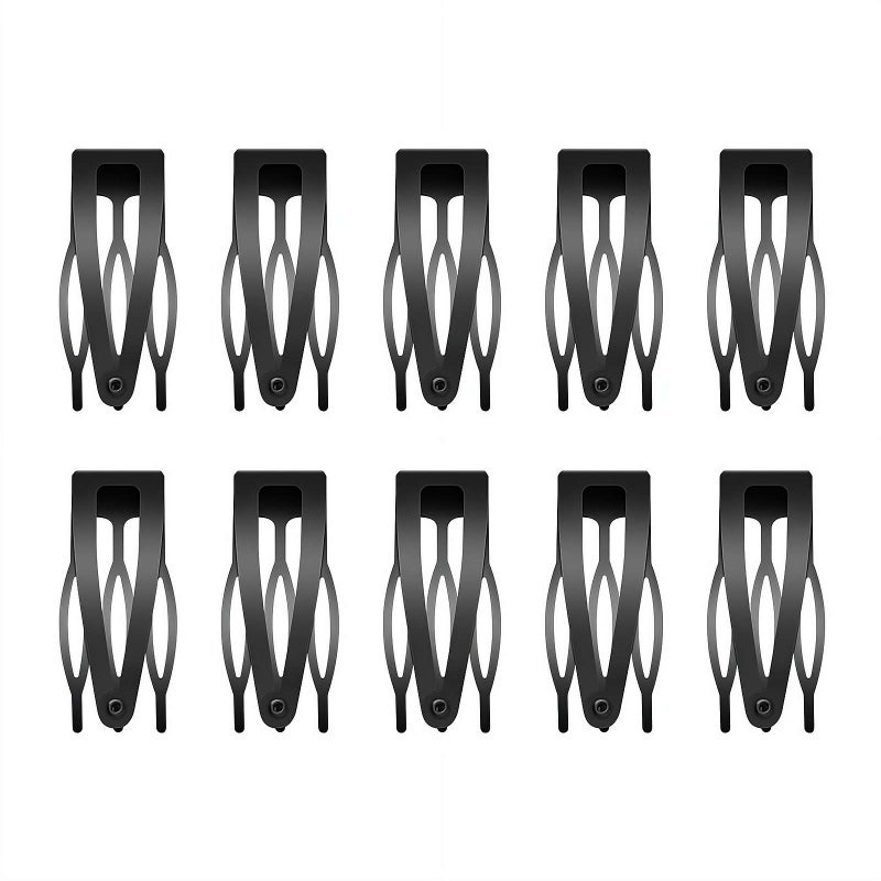 Double Grip Hair Clips - Snap Hair Clips for Women, Metal Snap Clips Women Barrettes for Hair Making, Salon Supplies Hair Accessories (Black) - Image 1